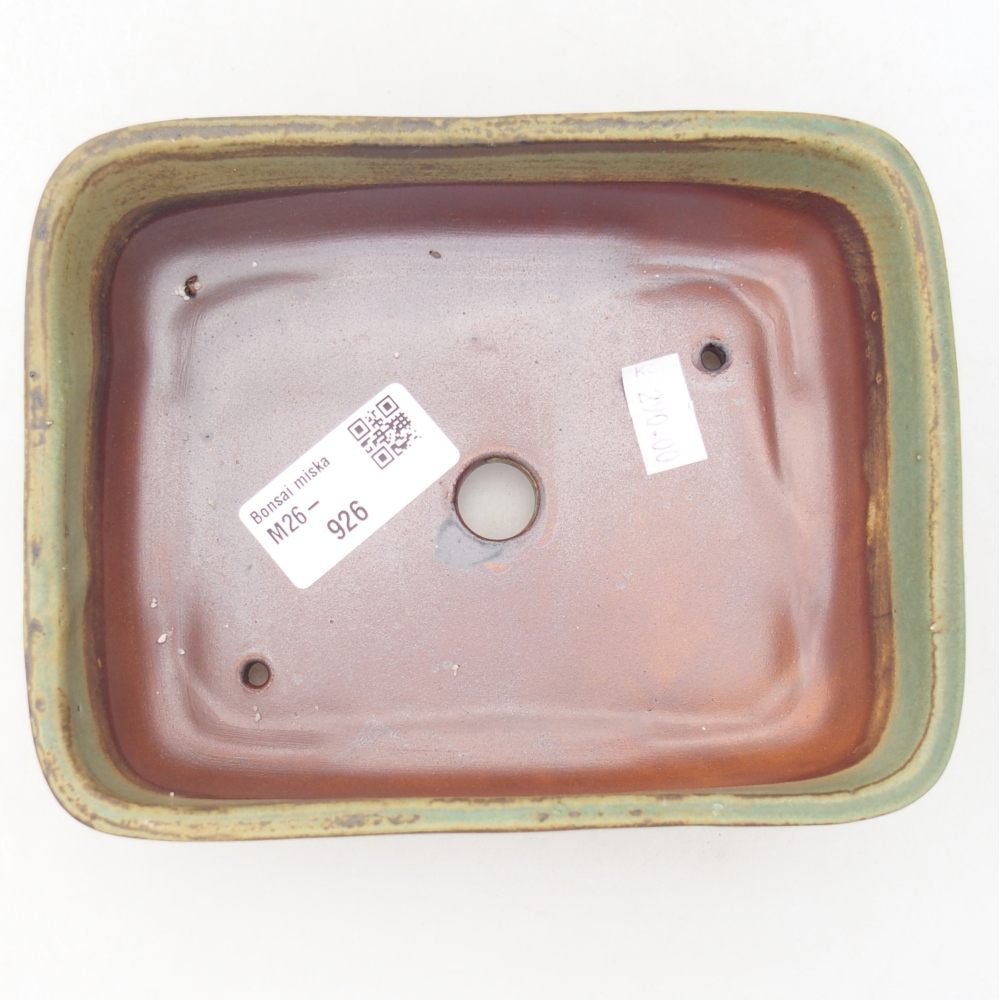 Ceramic bonsai bowl 15 x 12 x 4,5 cm, green