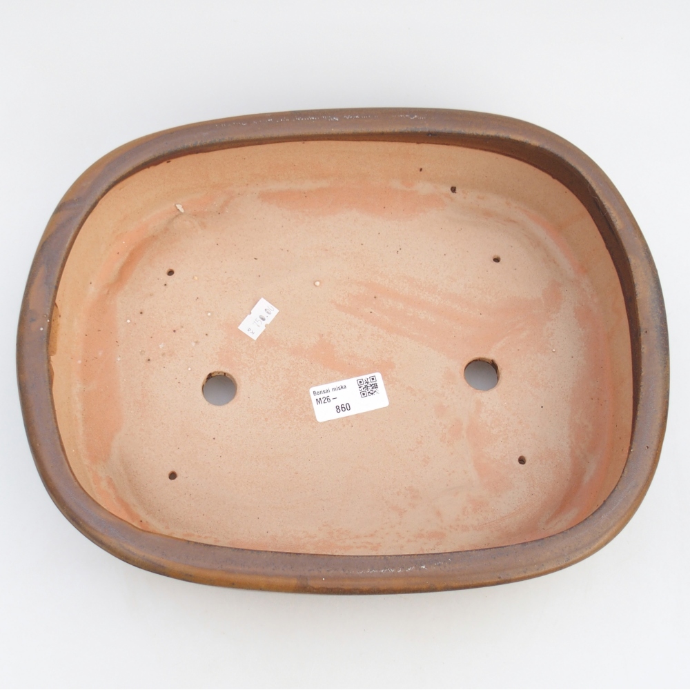 Ceramic bonsai bowl 31,5 x 25 x 8 cm, brown