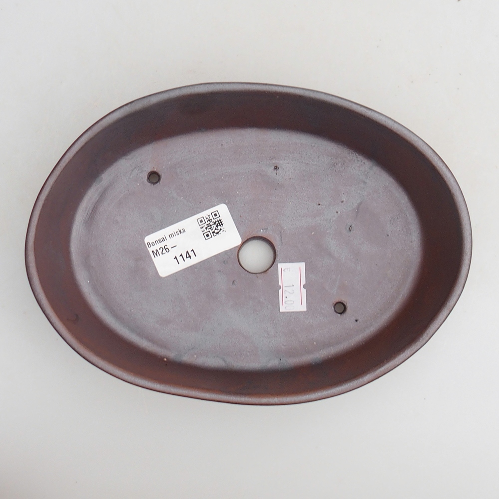 Ceramic bonsai bowl 18,5 x 13 x 4 cm, metal colour