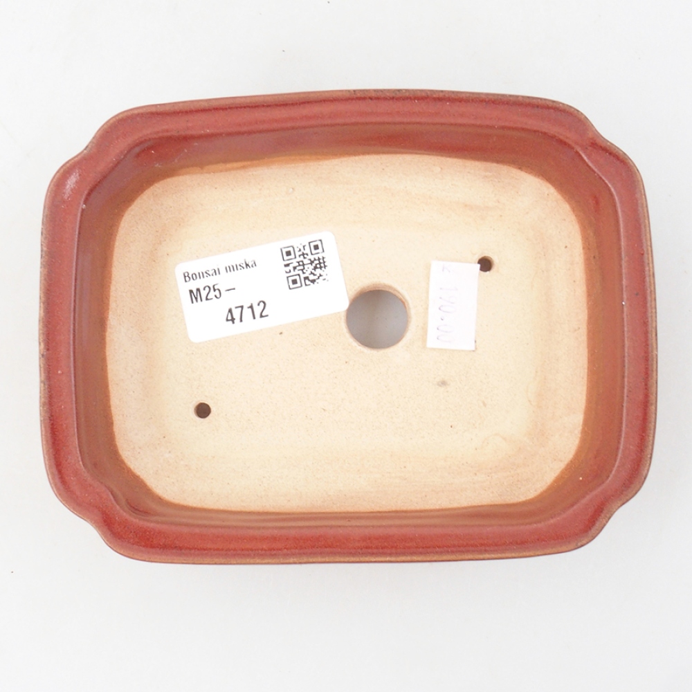 Ceramic bonsai bowl 14 x 11 x 4 cm, color burgundy