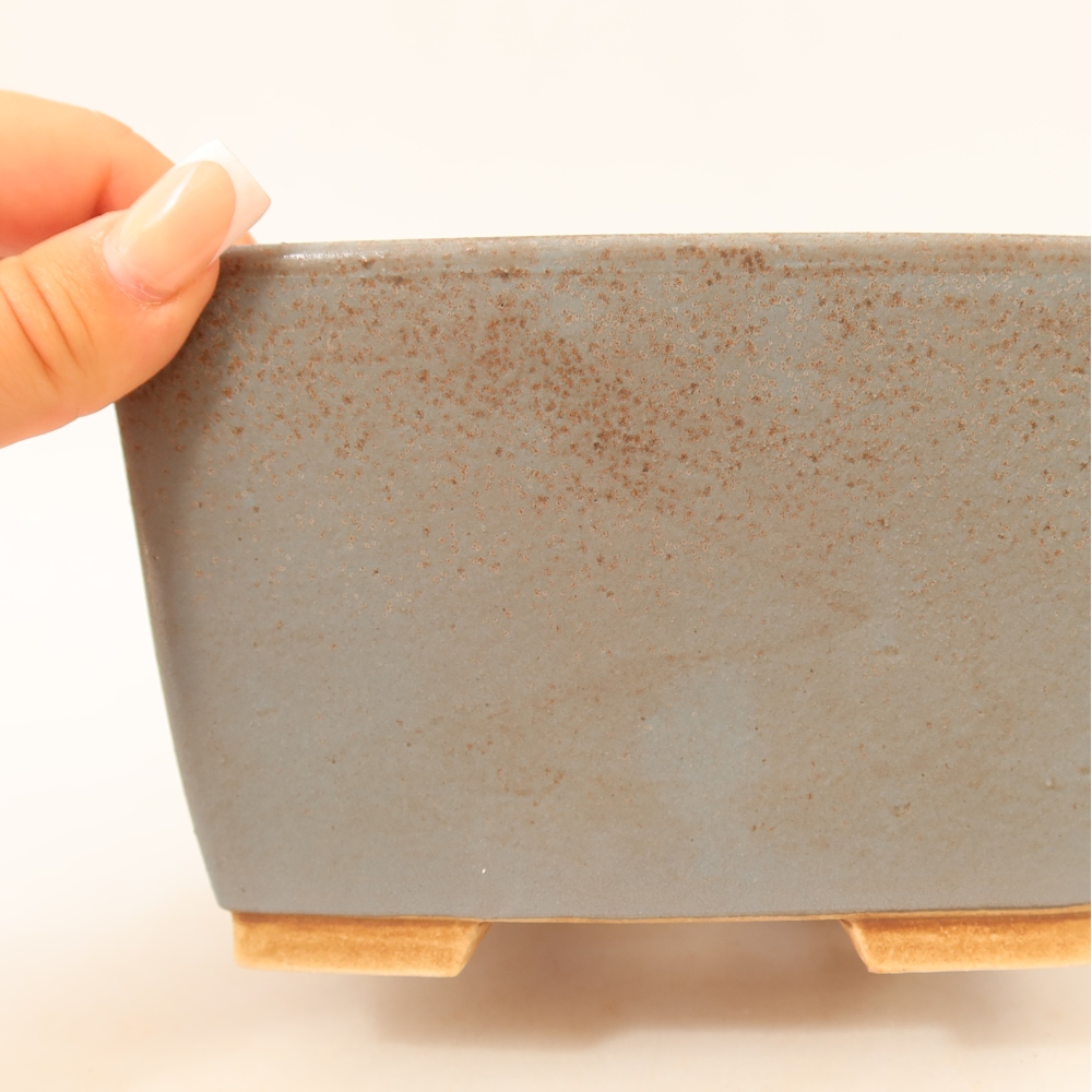 Ceramic bonsai bowl 16 x 16 x 10 cm, colour blue