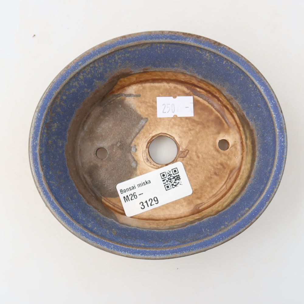 Ceramic bonsai pot, 13 x 11.5 x 4 cm, blue