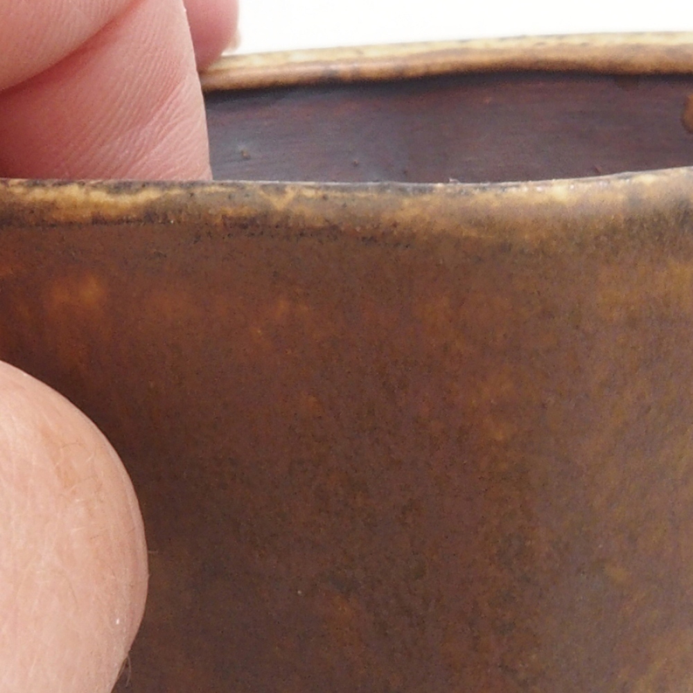 Ceramic bonsai bowl 9 x 7,5 x 3,5 cm, color brown