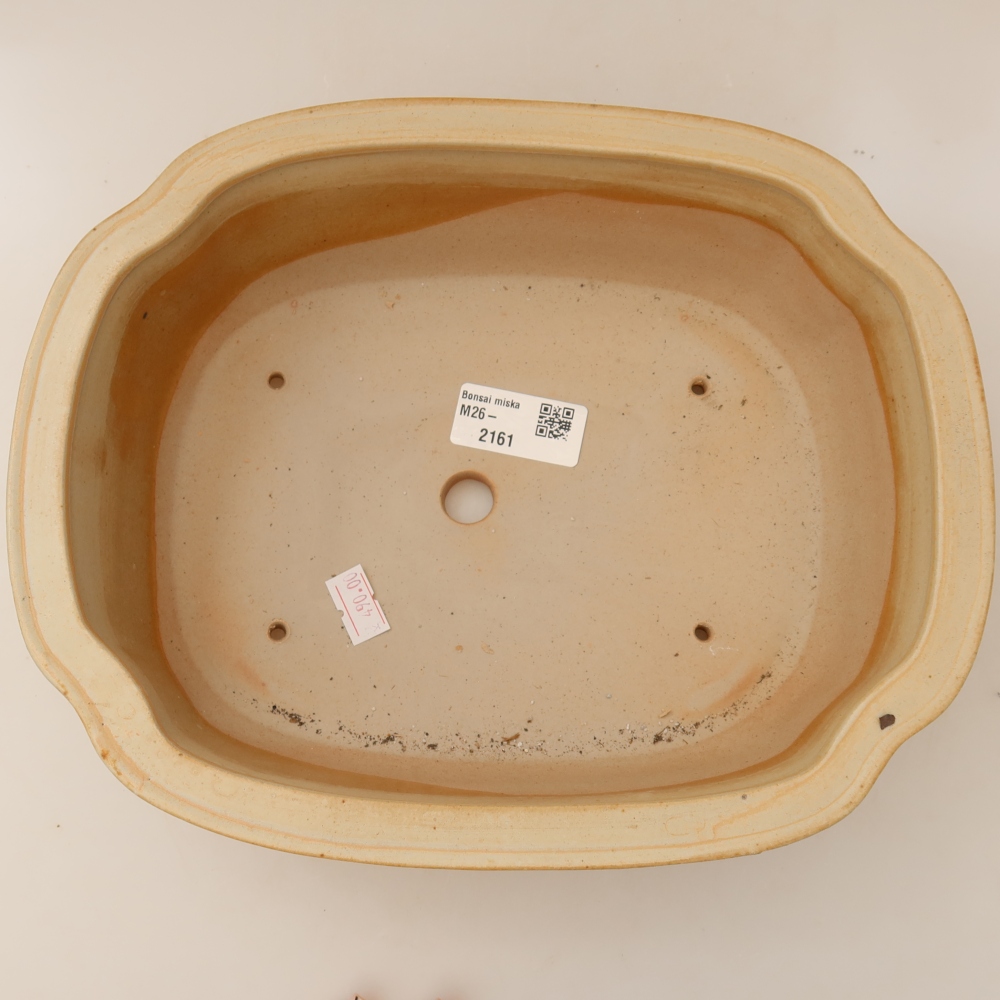 Ceramic bonsai pot, 24.5 x 21 x 7.5 cm, beige