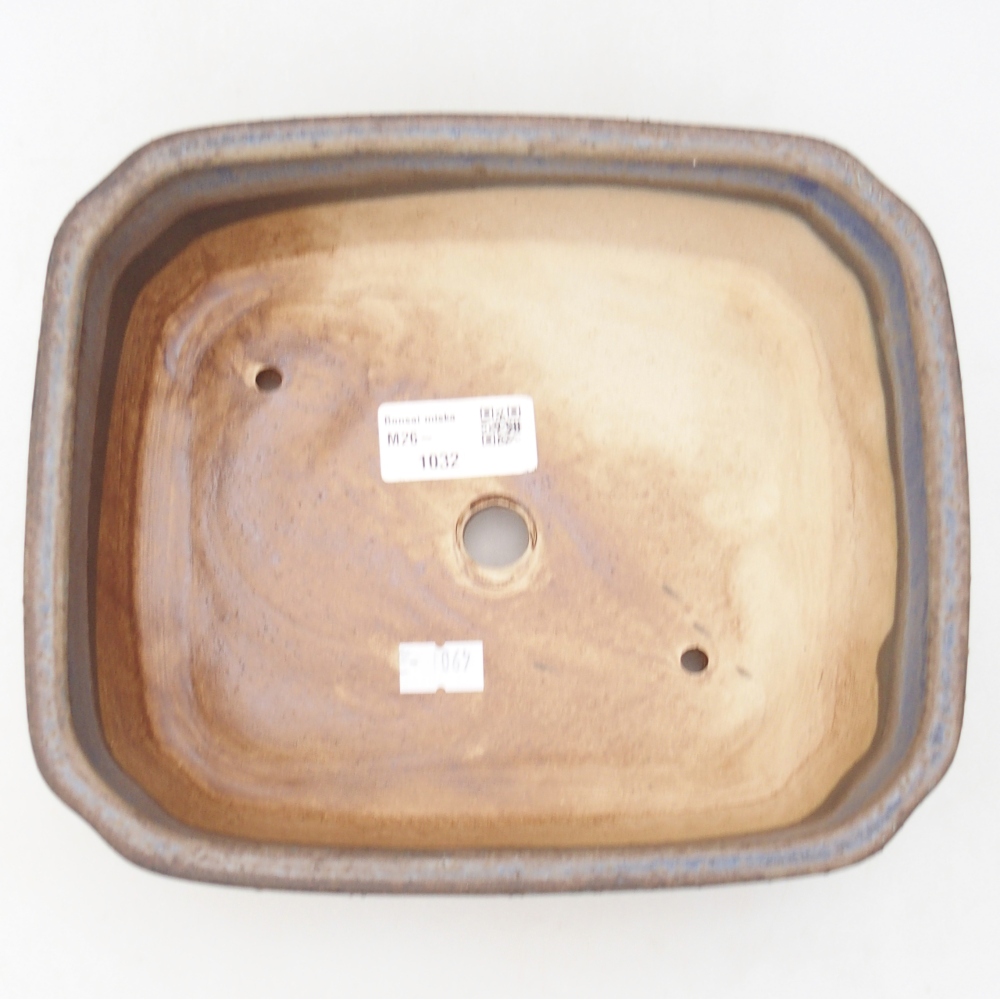 Ceramic bonsai bowl 21 x 18 x 6 cm, colour blue