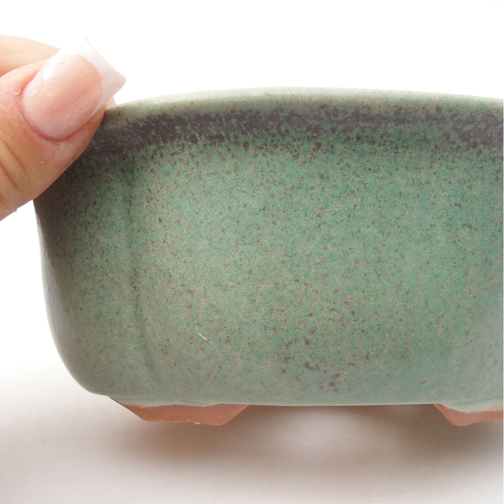 Ceramic bonsai bowl 13,5 x 11 x 5,5 cm, green