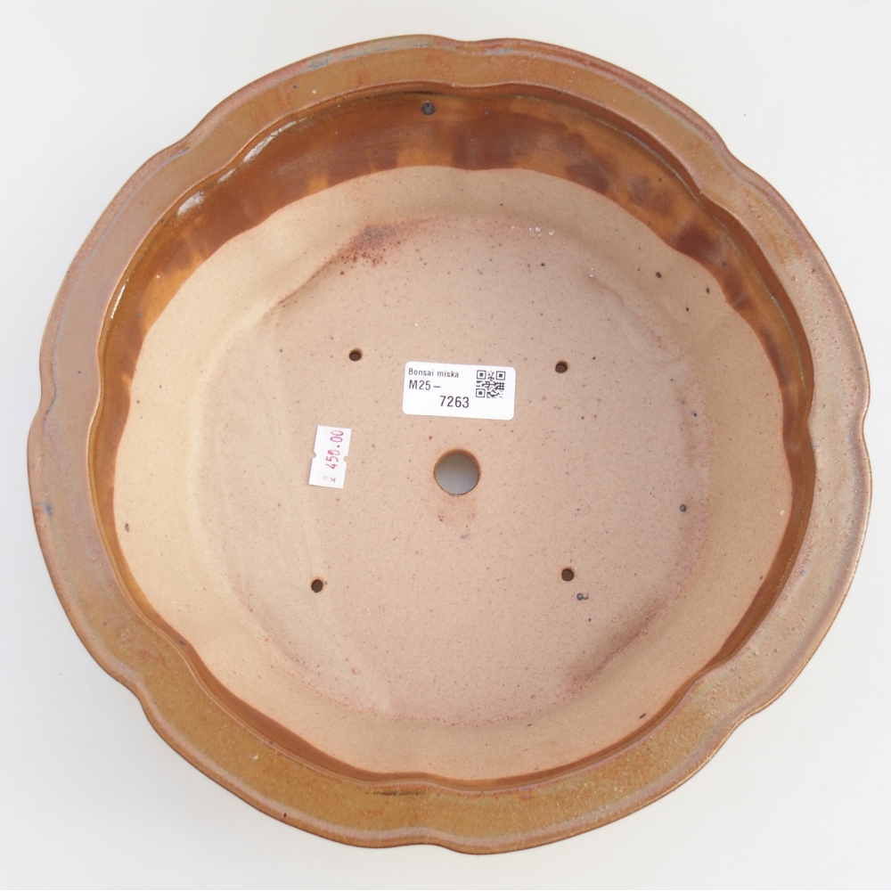 Ceramic bonsai bowl 27 x 27 x 8 cm, brown