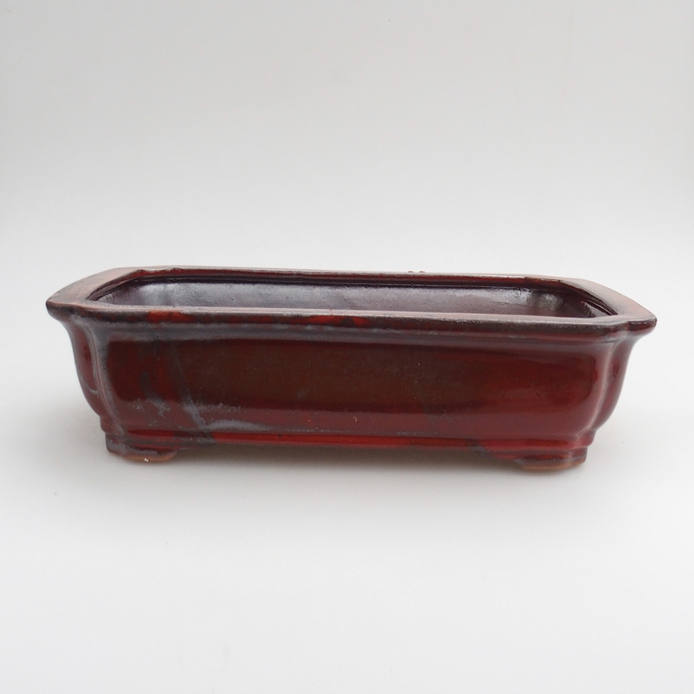 Ceramic bonsai bowl 27 x 21 x 7 cm, colour red