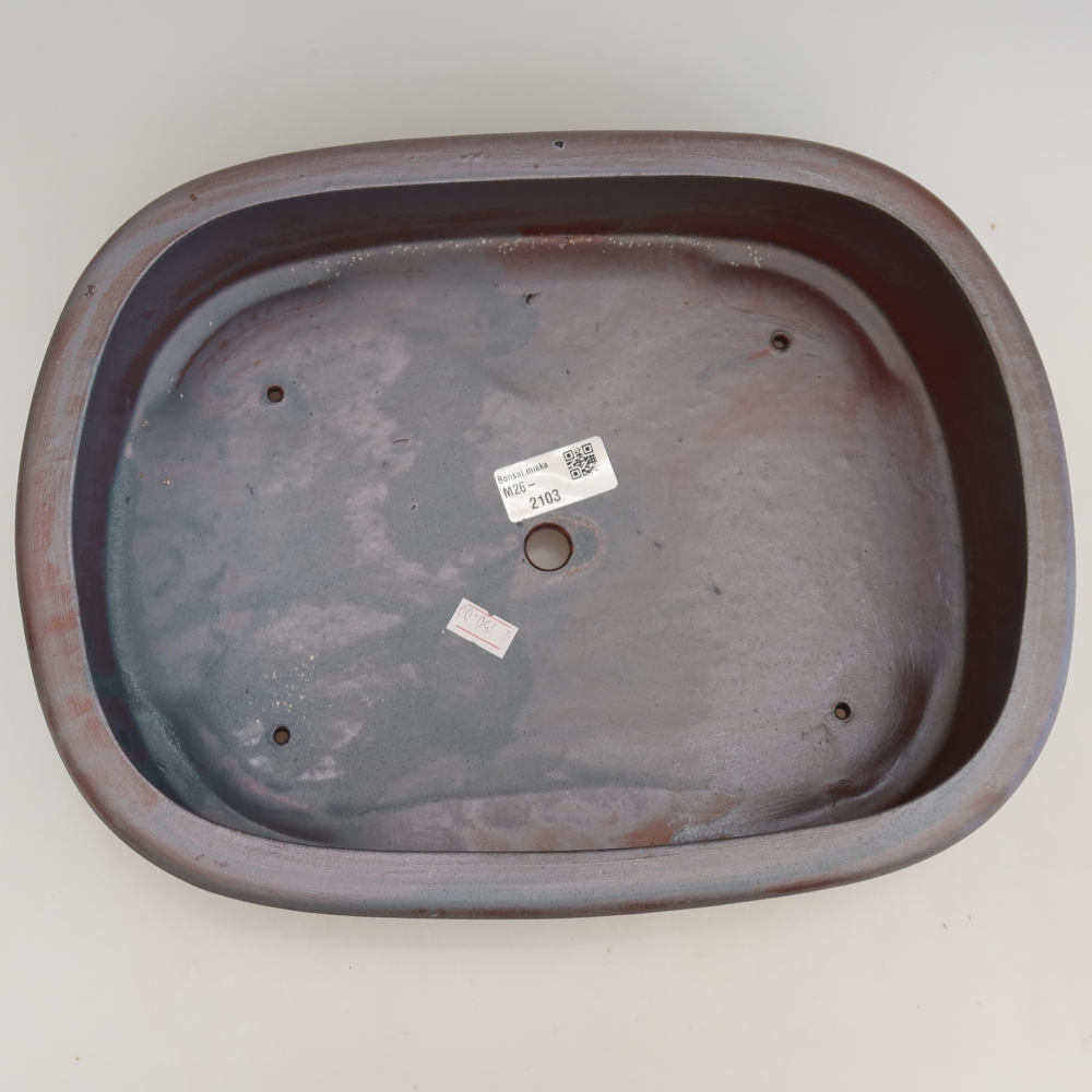 Ceramic bonsai pot, 31.5 x 24 x 8 cm, metallic color