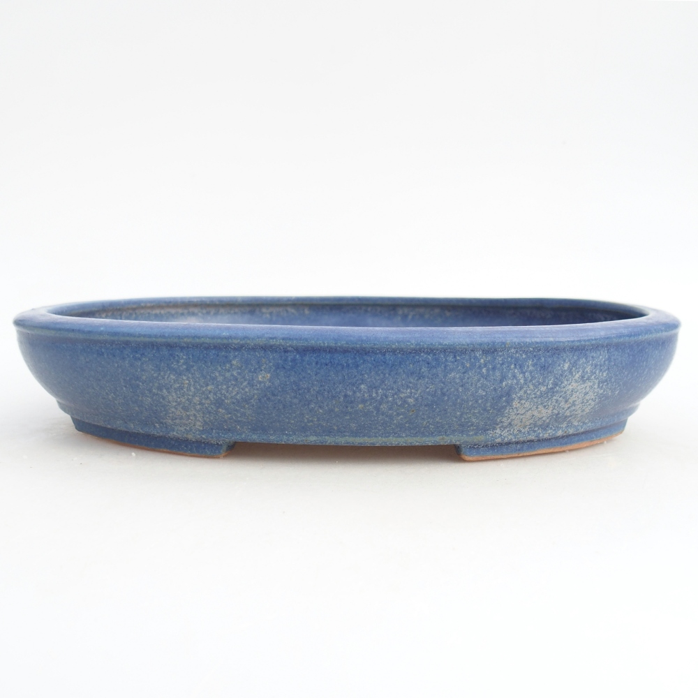 Ceramic bonsai bowl 24,5 x 20 x 4 cm, colour blue