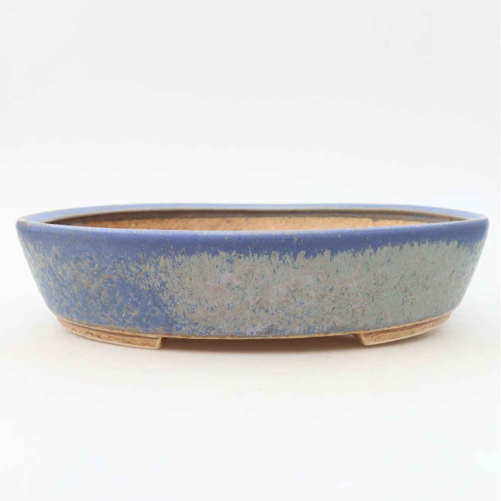 Ceramic bonsai pot, 27 x 24 x 5.5 cm, blue