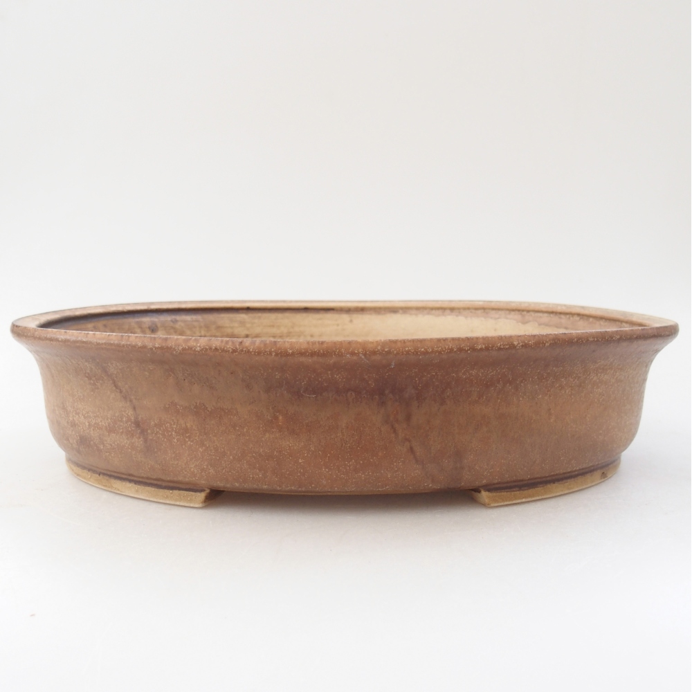 Ceramic bonsai bowl 26,5 x 23,5 x 5,5 cm, colour beige