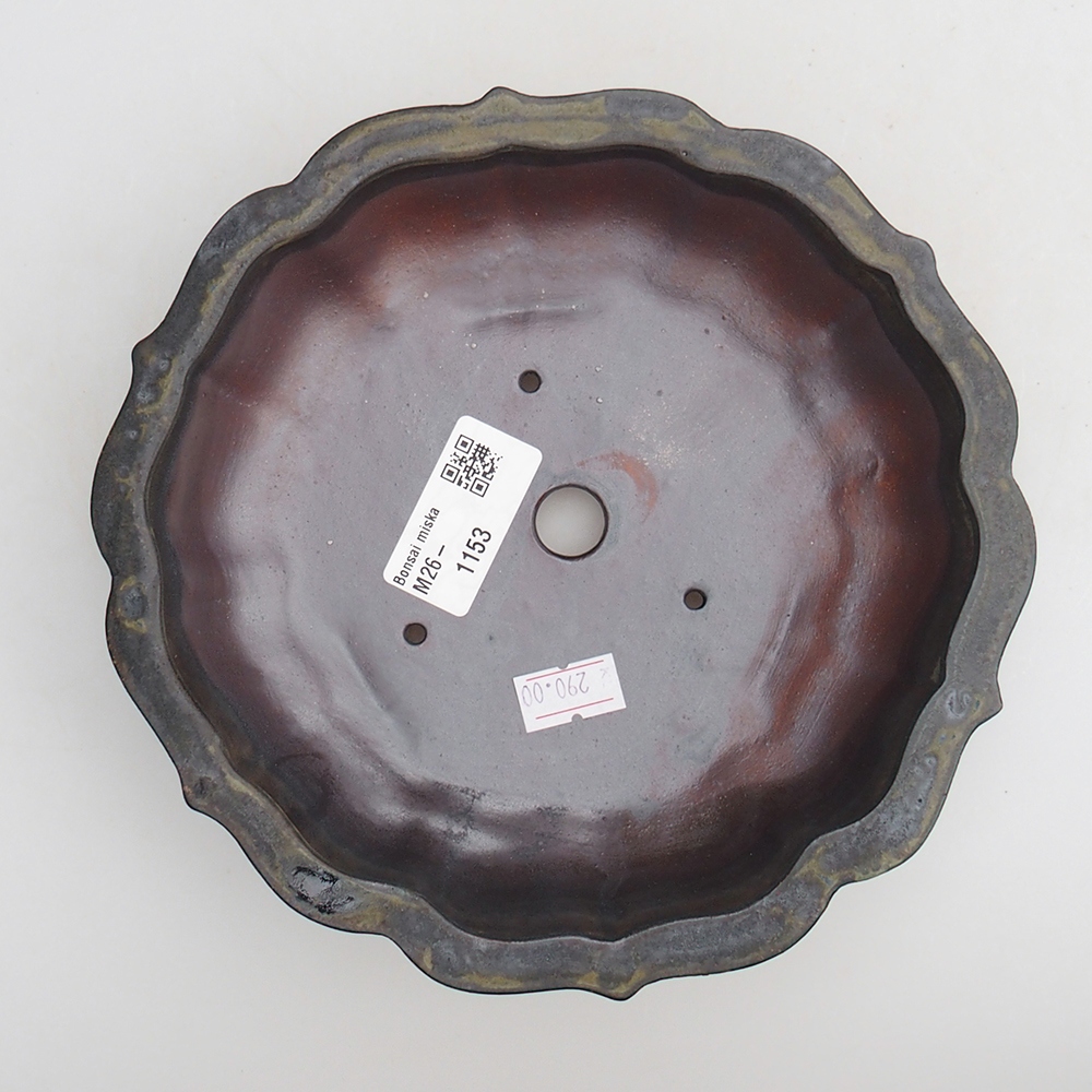 Ceramic bonsai bowl 18 x 18 x 4,5 cm, brown