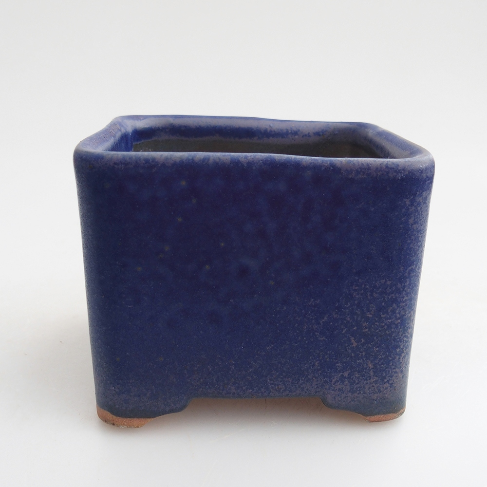 Ceramic bonsai bowl 10 x 10 x 8 cm, colour blue