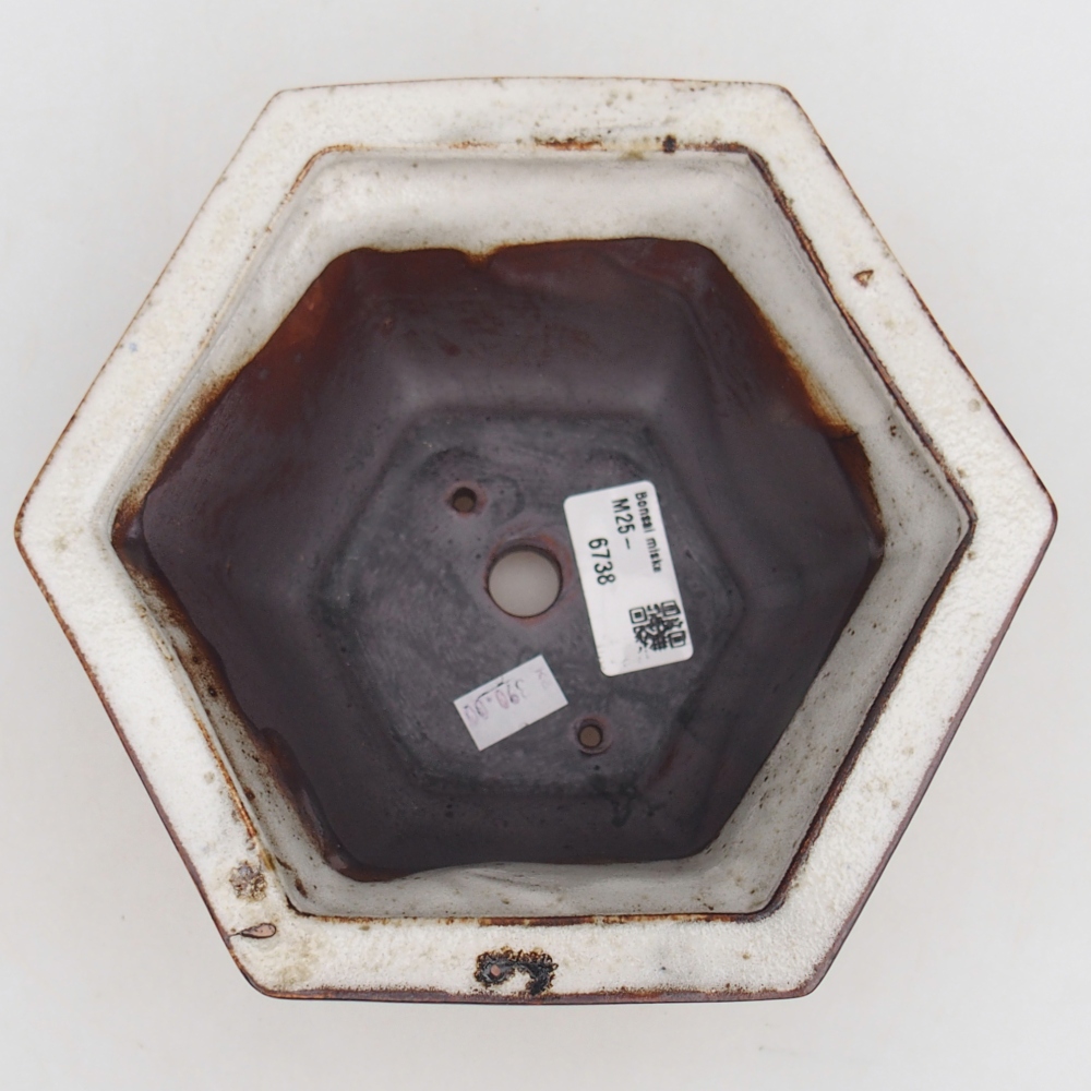 Ceramic bonsai bowl 18,5 x 16,5 x 9 cm, white