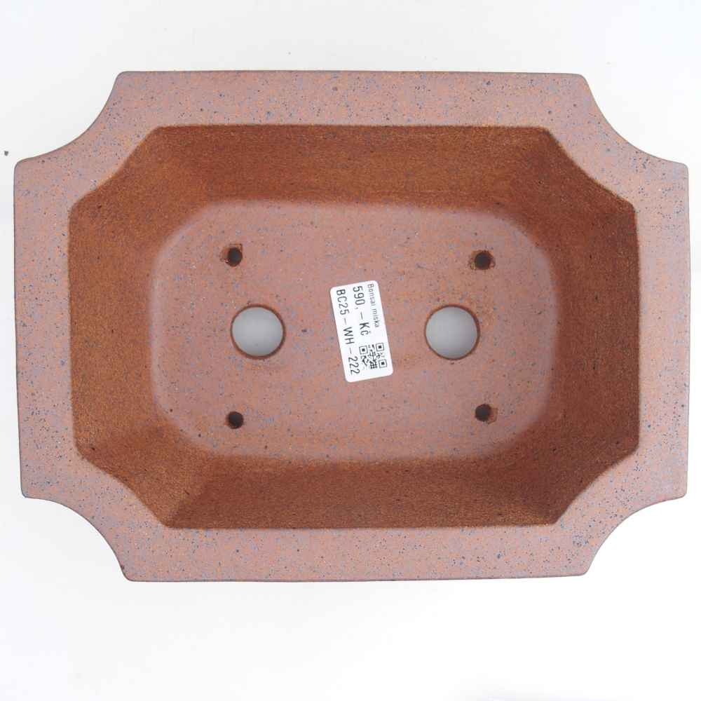 Ceramic bonsai bowl 23,5 x 17,5 x 8,5 cm, brown