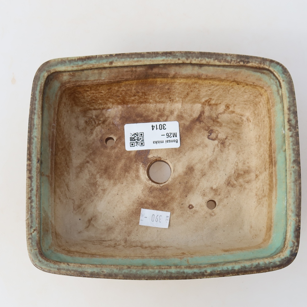 Ceramic bonsai pot, 17.5 x 14.5 x 5 cm, brown