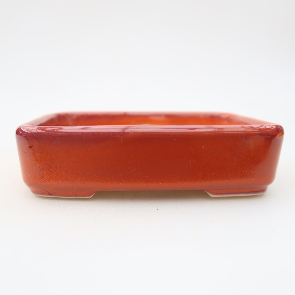 Ceramic bonsai bowl 12,5 x 9 x 3,5 cm, orange