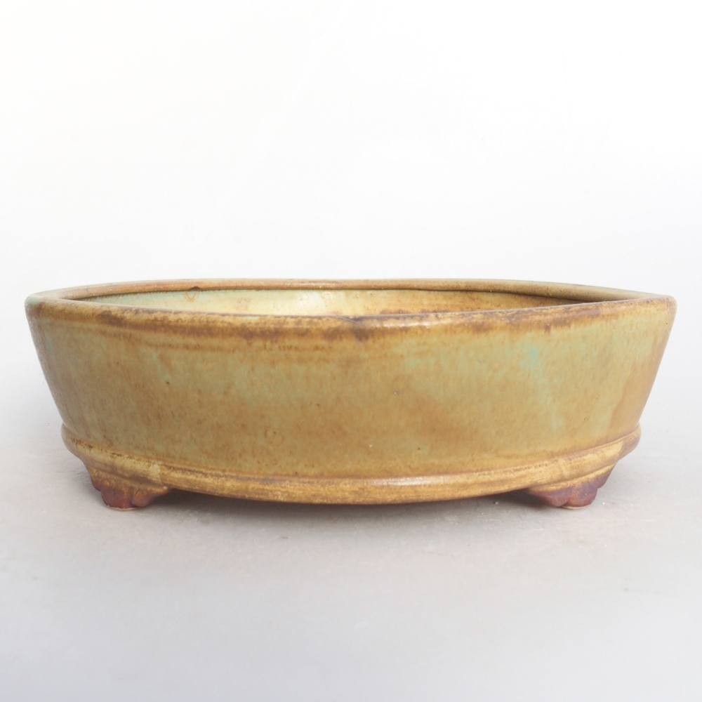 Ceramic bonsai bowl 21 x 21 x 6 cm, green