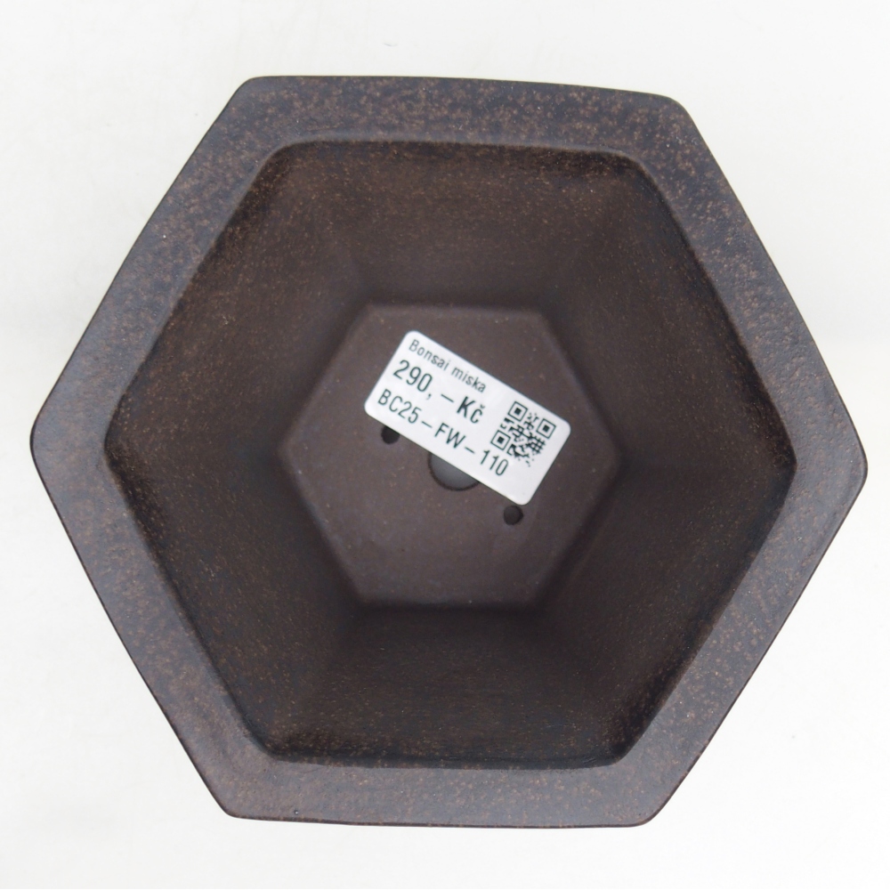 Ceramic bonsai bowl 13,5 x 12 x 8 cm, colour brownish ochre
