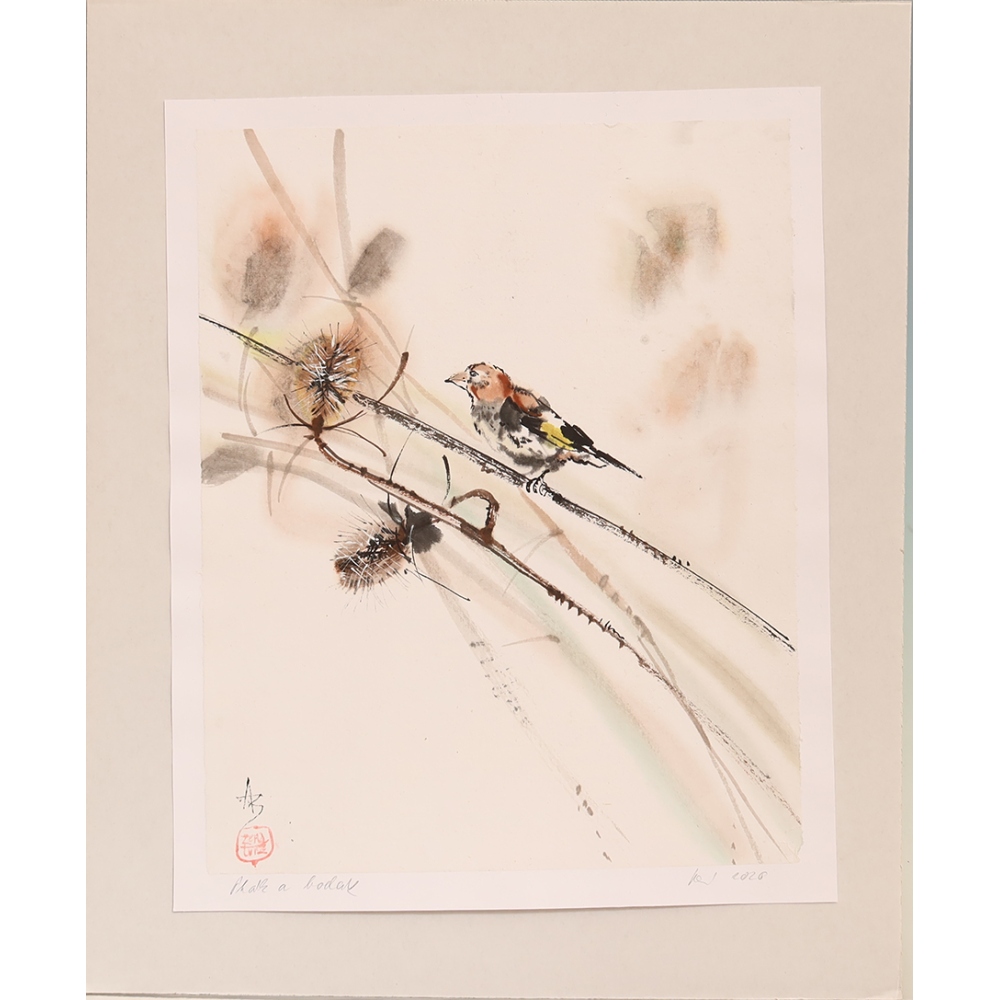 Calligraphy - Bird and Thistle
