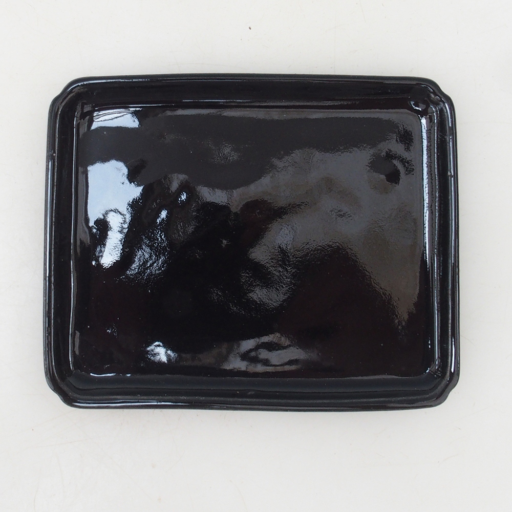 Bonsai bowl rectangle D5-M - 12.5 x 10.5 x 1 cm - black