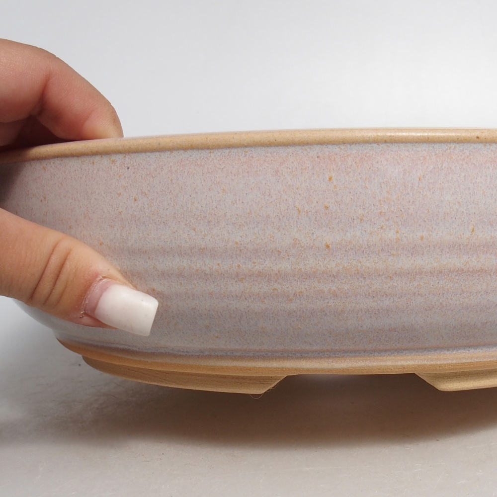Ceramic bonsai bowl 26 x 26 x 7 cm, colour beige