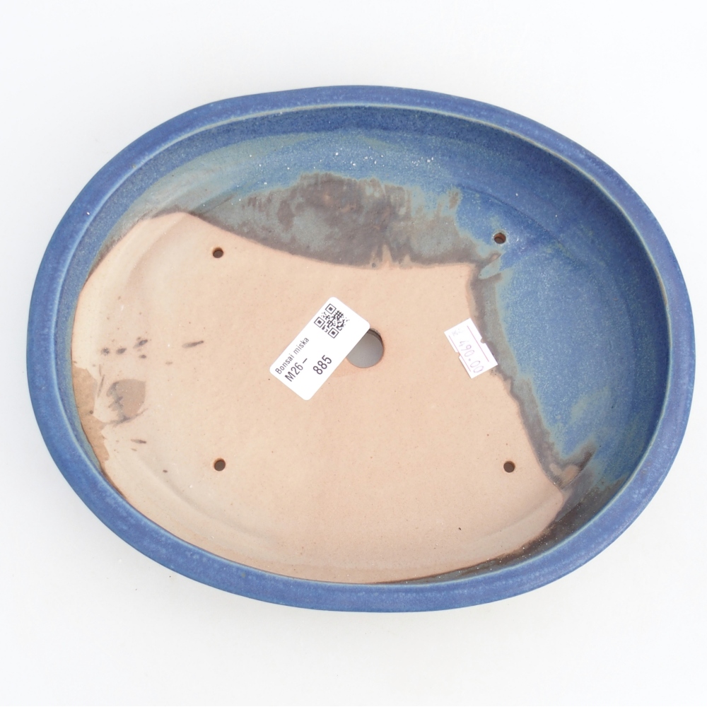 Ceramic bonsai bowl 24,5 x 20 x 4 cm, colour blue