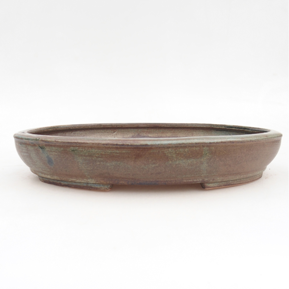 Ceramic bonsai bowl 24,5 x 20 x 4 cm, green