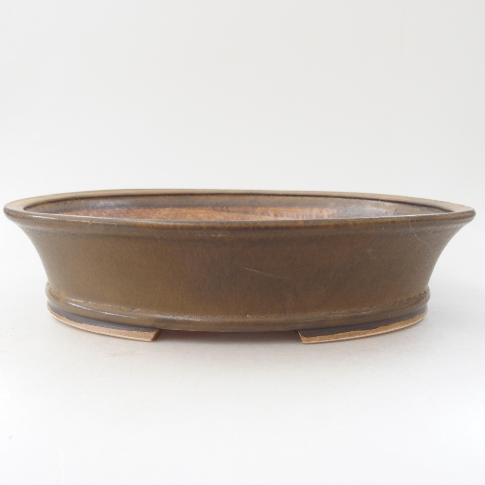 Ceramic bonsai bowl 27 x 24 x 6 cm, brown