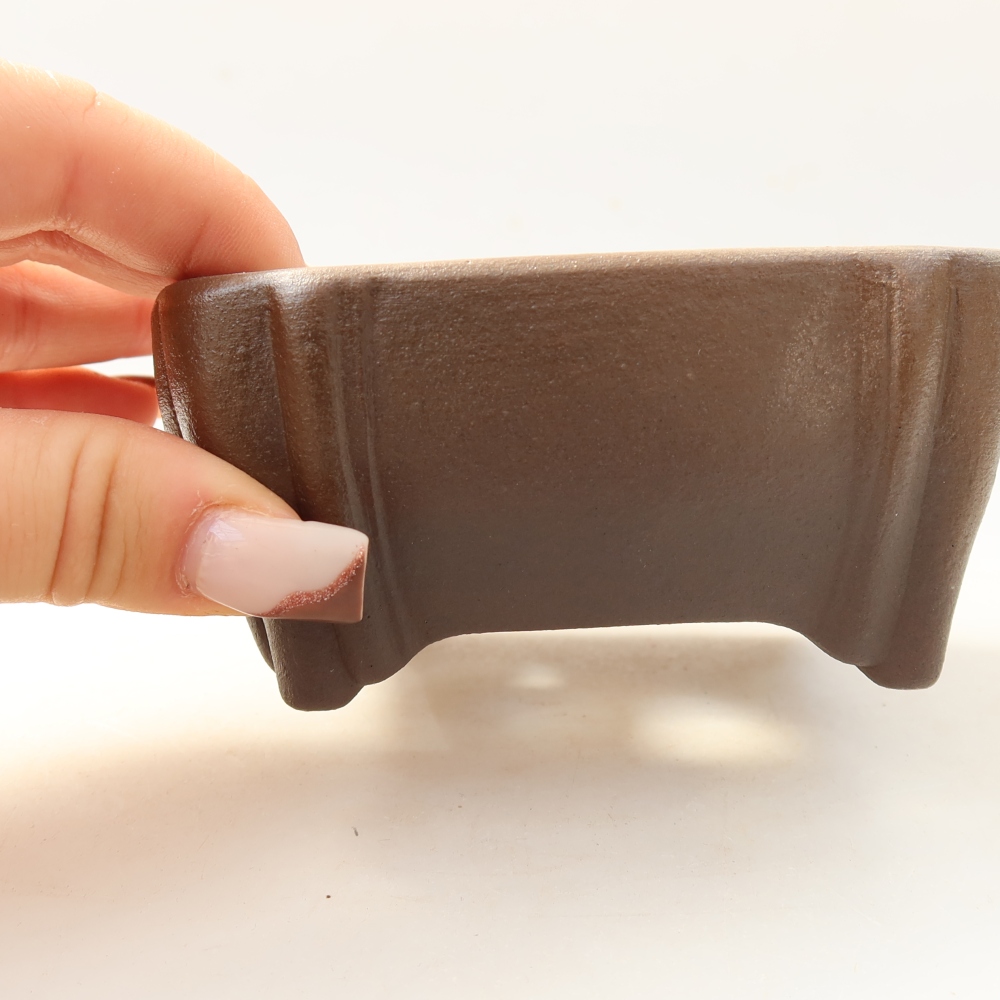 Ceramic bonsai bowl 10 x 10 x 5 cm, brown