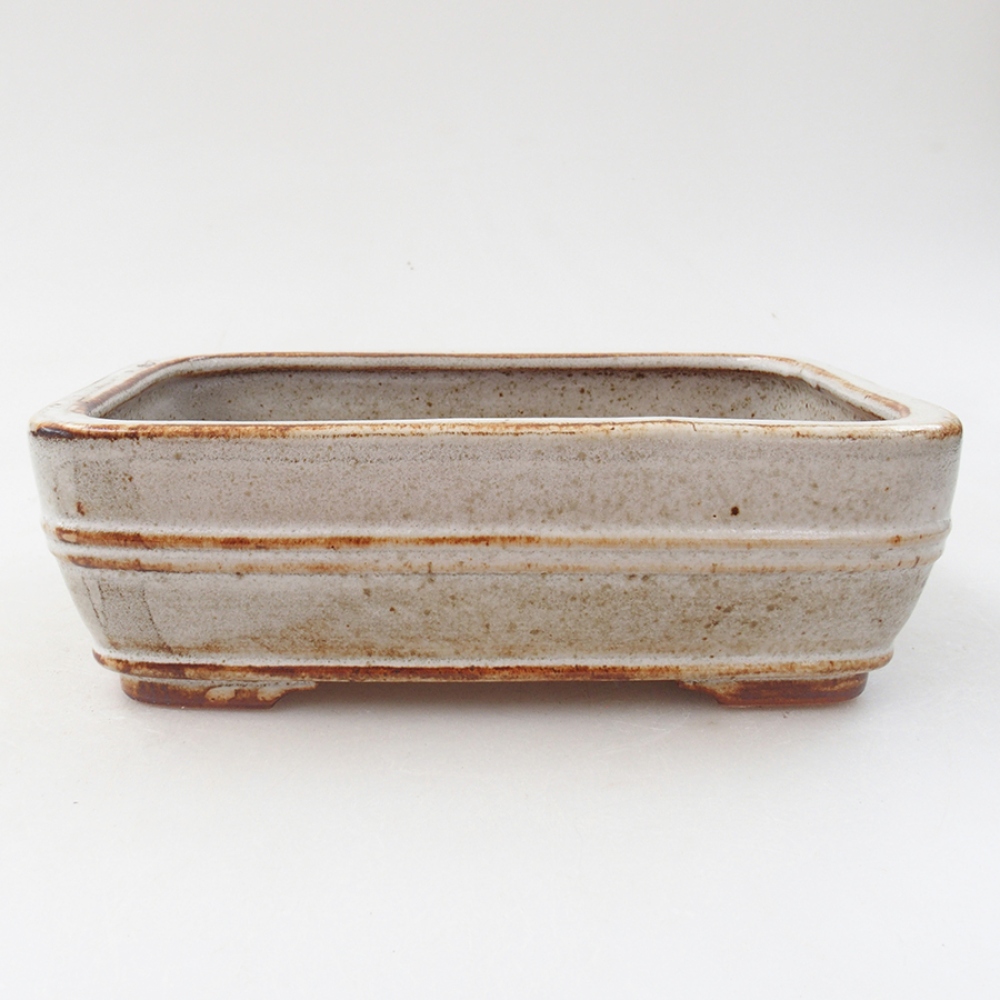 Ceramic bonsai bowl 17 x 12 x 5,5 cm, color white