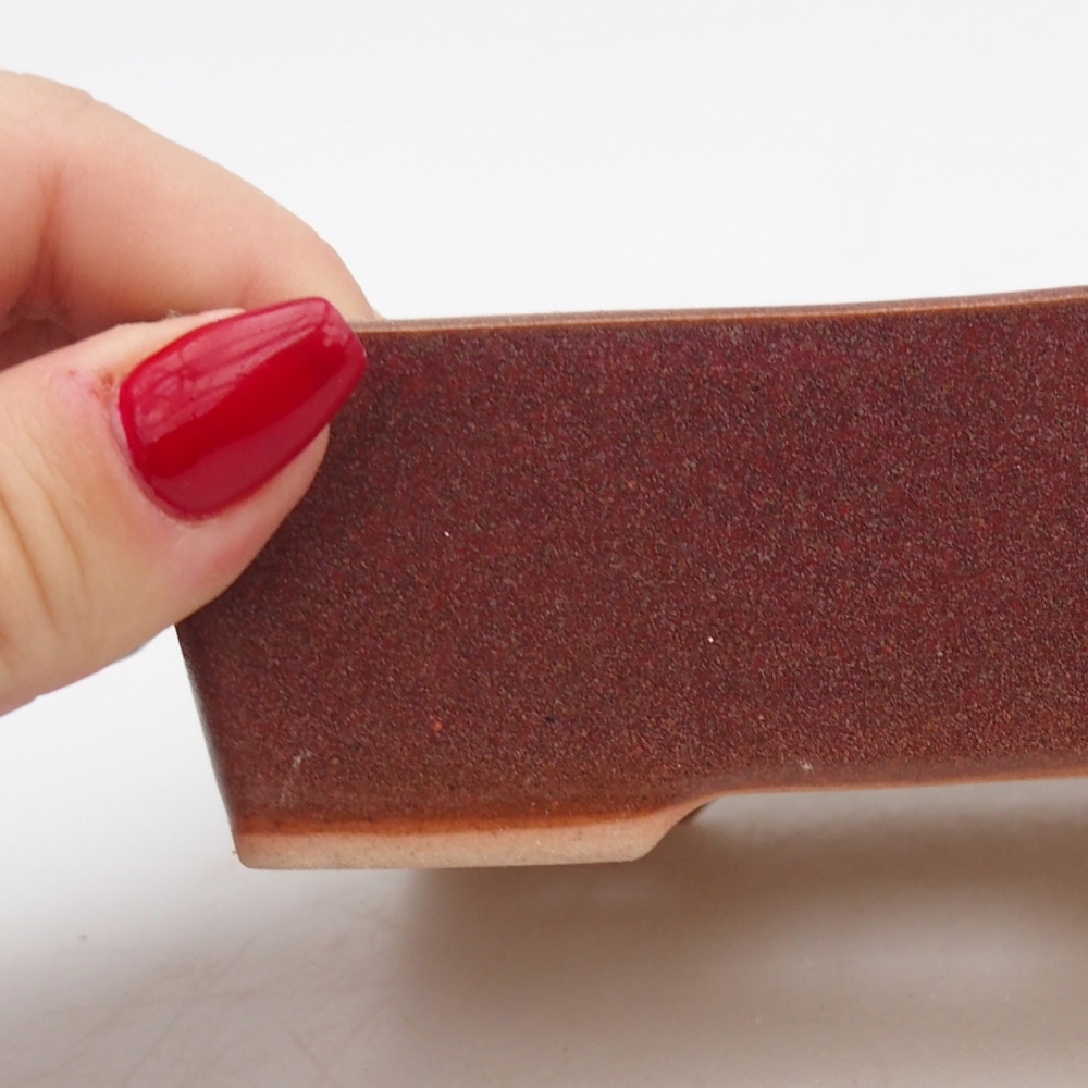 Ceramic bonsai bowl 11,5 x 9,5 x 6 cm, colour burgundy