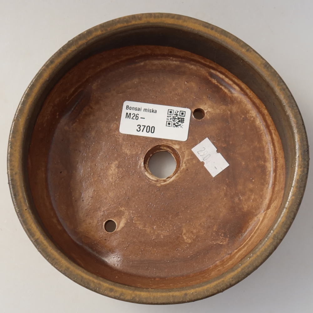 Ceramic bonsai bowl 15,5 x 15,5 x 5 cm, brown