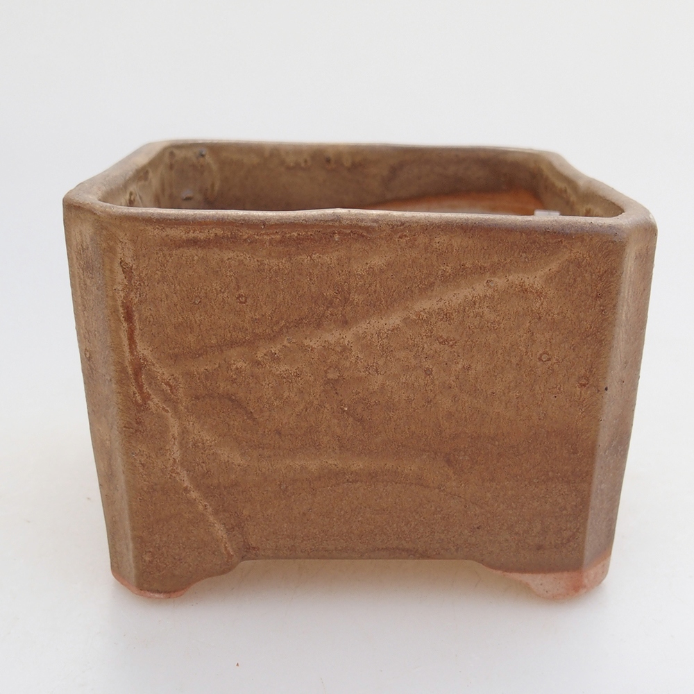 Ceramic bonsai bowl 9 x 9 x 7 cm, colour beige