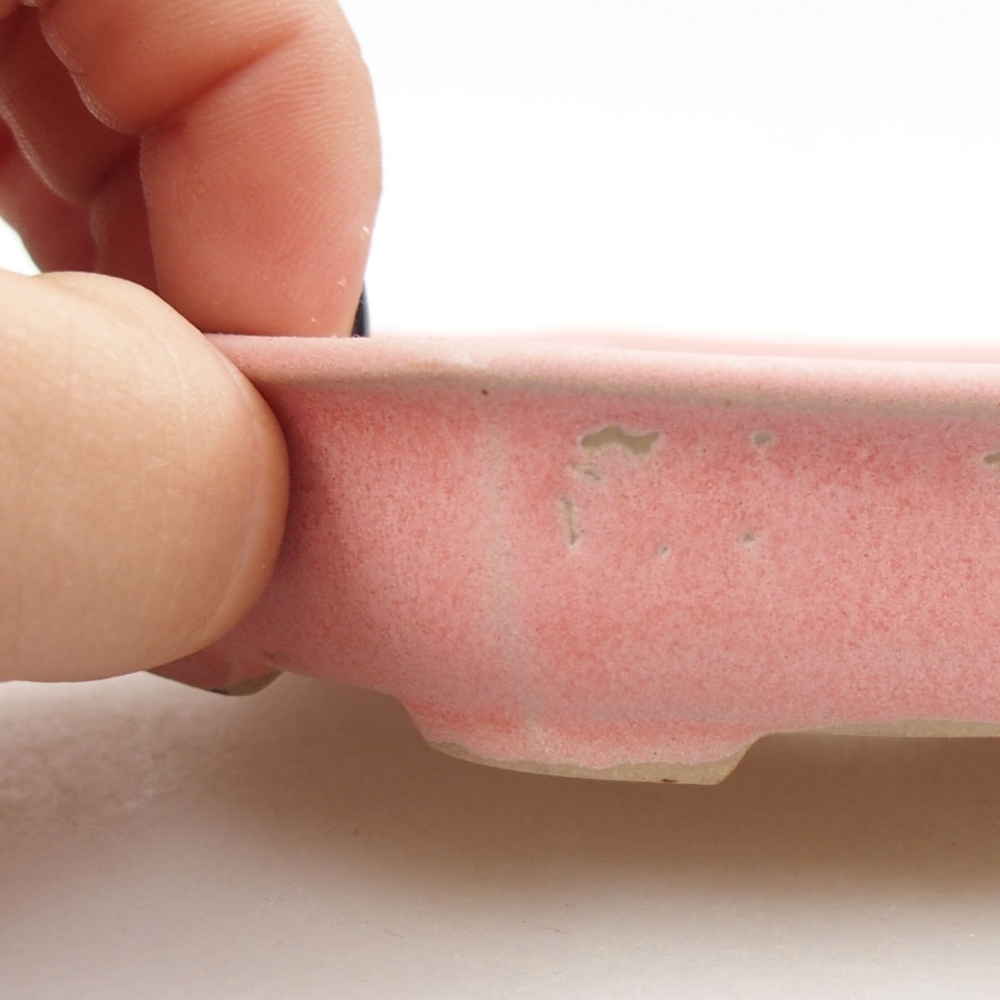 Ceramic bonsai bowl 11,5 x 11,5 x 2,5 cm, color pink