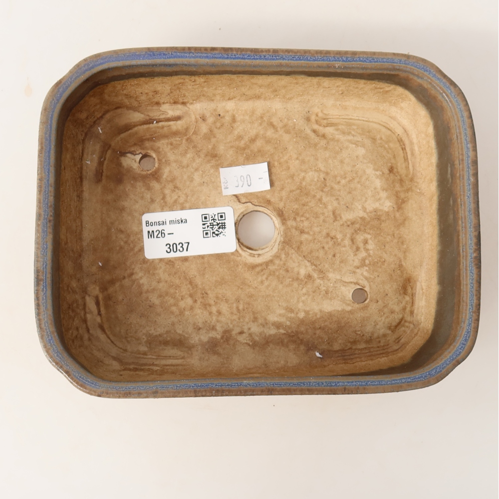 Ceramic bonsai pot, 18 x 14 x 4.5 cm, blue