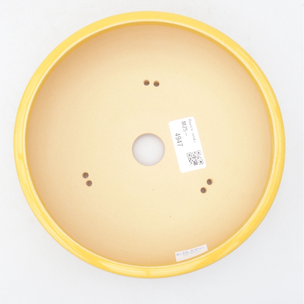 Ceramic bonsai bowl 18 x 18 x 5,5 cm, color yellow