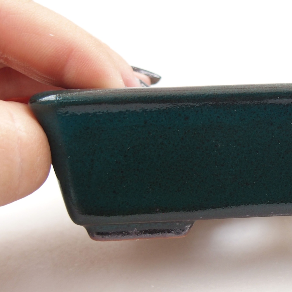 Ceramic bonsai bowl 10,5 x 8,5 x 3,5 cm, color green