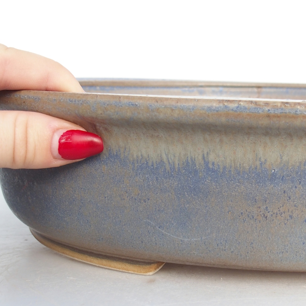 Ceramic bonsai bowl 32,5 x 28,5 x 7,5 cm, colour blue
