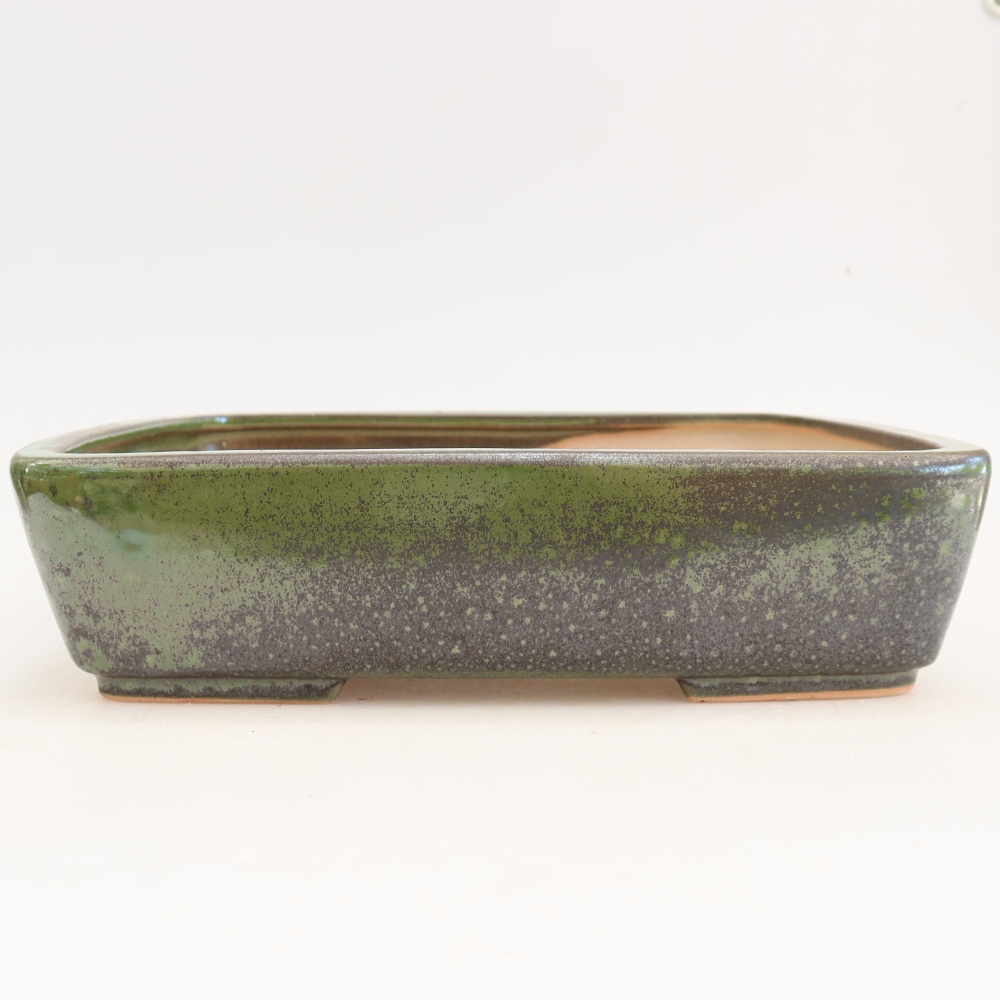 Ceramic bonsai bowl 26,5 x 20,5 x 7 cm, green