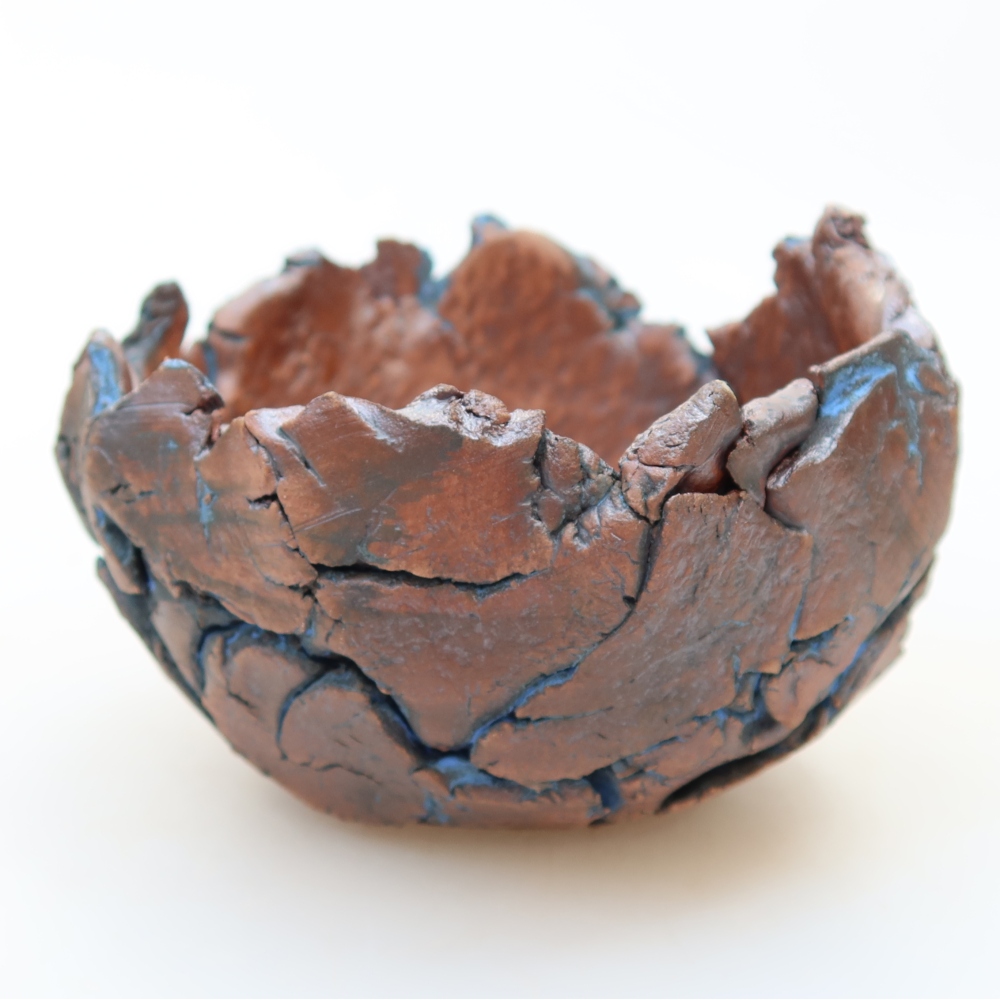 Ceramic Shell, 10.5 x 10 x 7.5 cm, blue