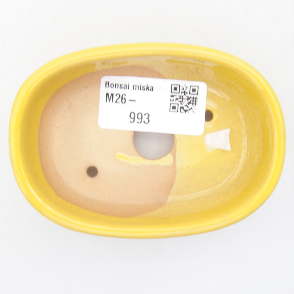 Ceramic bonsai bowl 9 x 6,5 x 3 cm, yellow