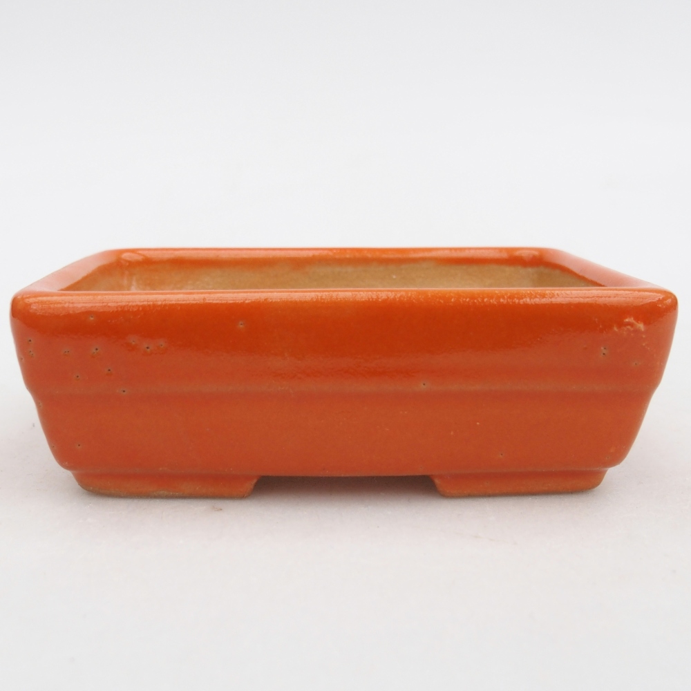 Ceramic bonsai bowl 10 x 7 x 3 cm, orange
