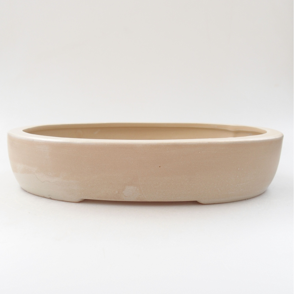 Ceramic bonsai bowl 25,5 x 22 x 8 cm, color beige