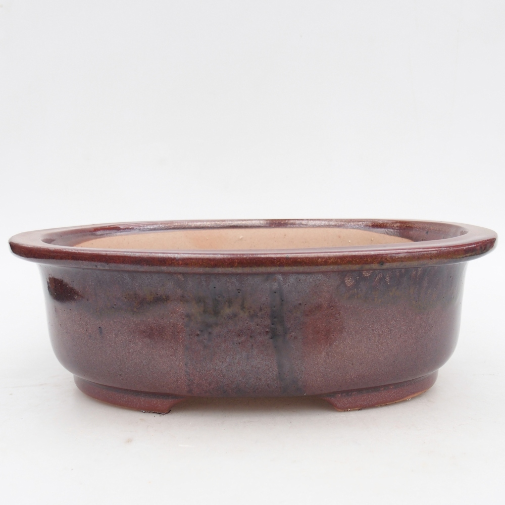Ceramic bonsai bowl 26 x 22 x 8 cm, brown