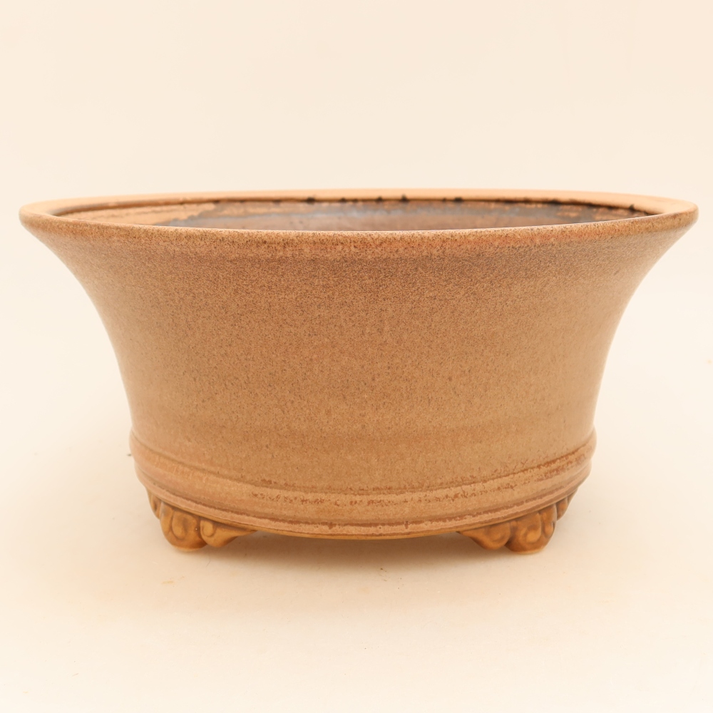 Ceramic bonsai pot, 24.5 x 24.5 x 11 cm, pink