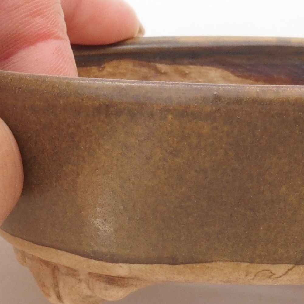 Ceramic bonsai bowl 9 x 8 x 3,5 cm, color brown