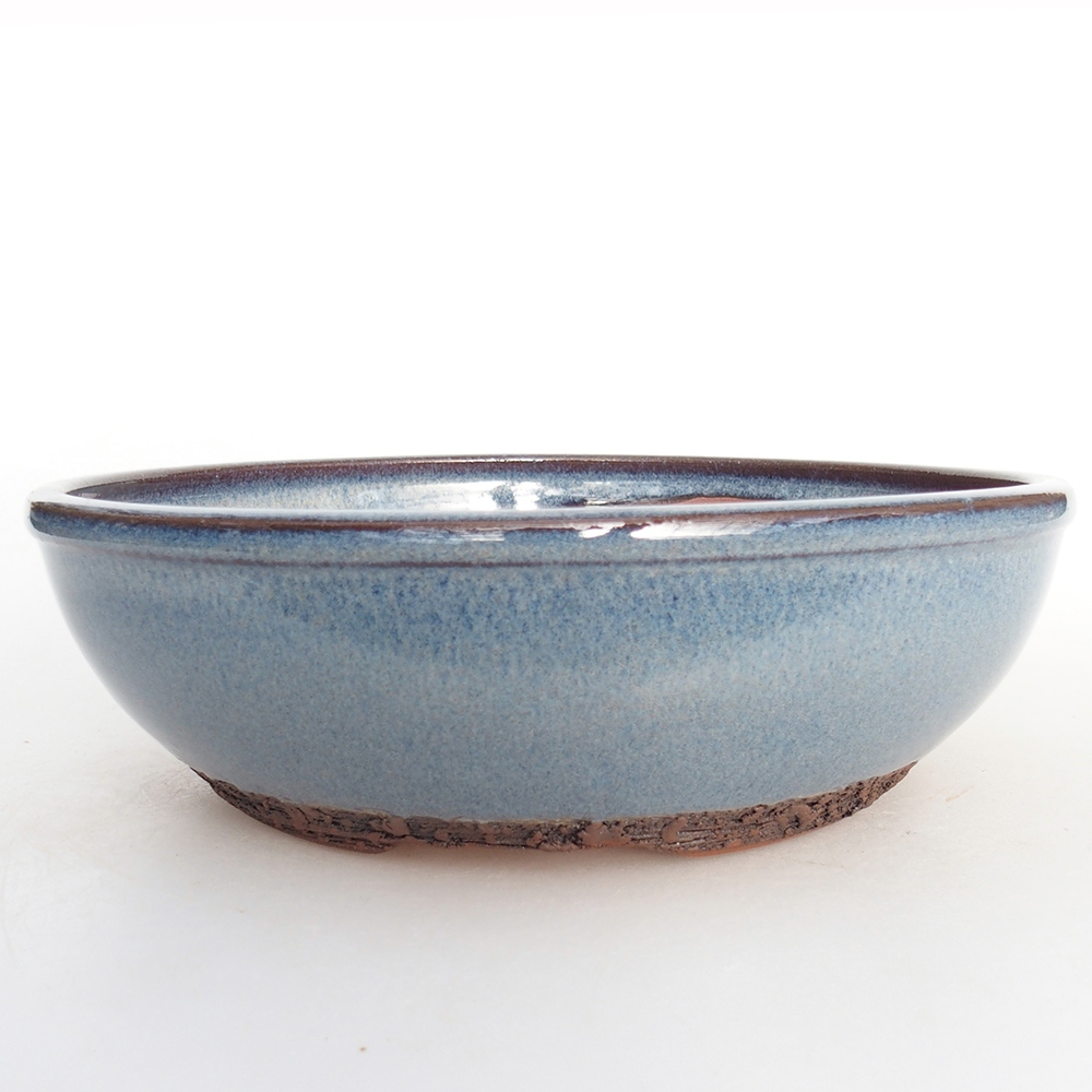 Ceramic bonsai bowl 19,5 x 19,5 x 6 cm, colour blue