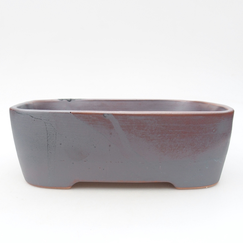 Ceramic bonsai bowl 23 x 18 x 7,5 cm, color metallic
